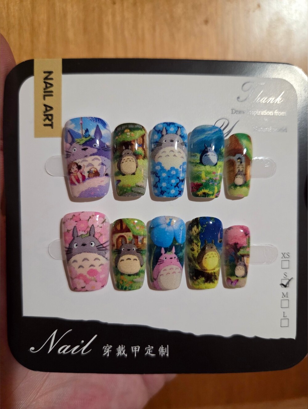 My Neighbor Totoro Studio Ghibli Nail Art Size S 2.0 Square Press-On Nails